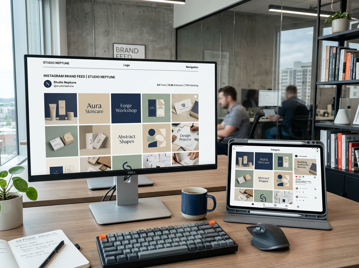 Cohesive social media feed displayed across devices